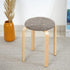 Modern Simplicity Round Upholstered Fabric Wood Dining Chair For Dining Room