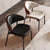 Modern Minimalist Square Curved Seat Leather Faux Sheet Metal Dining Chair Backrest For Dining Room