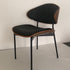 Modern Minimalist Square Curved Seat Leather Faux Sheet Metal Dining Chair Backrest For Dining Room