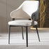 Modern Luxury Square Upholstered Leather Metal Frame Dining Chair Curved Backrest For Dining Room