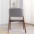 Modern Minimalist Square Leather Solid Wood Dining Chair Curved Backrest For Dining Room