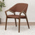 Modern Minimalist Square Leather Solid Wood Dining Chair Curved Backrest For Dining Room