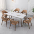 Modern Minimalist Square Leather Solid Wood Dining Chair Curved Backrest For Dining Room