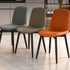 Modern Minimalist Rectangular Upholstered Leather Carbon Steel Dining Chair Backrest For Dining Room