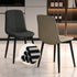 Modern Minimalist Rectangular Upholstered Leather Carbon Steel Dining Chair Backrest For Dining Room