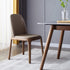 Contemporary Nordic Square Leather Solid Wood Dining Chair Curved Backrest For Dining Room