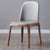 Contemporary Nordic Square Leather Solid Wood Dining Chair Curved Backrest For Dining Room