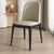 Contemporary Nordic Square Leather Solid Wood Dining Chair Curved Backrest For Dining Room