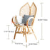 Contemporary Boho Round Rattan Accent Chair Backrest For Living Room