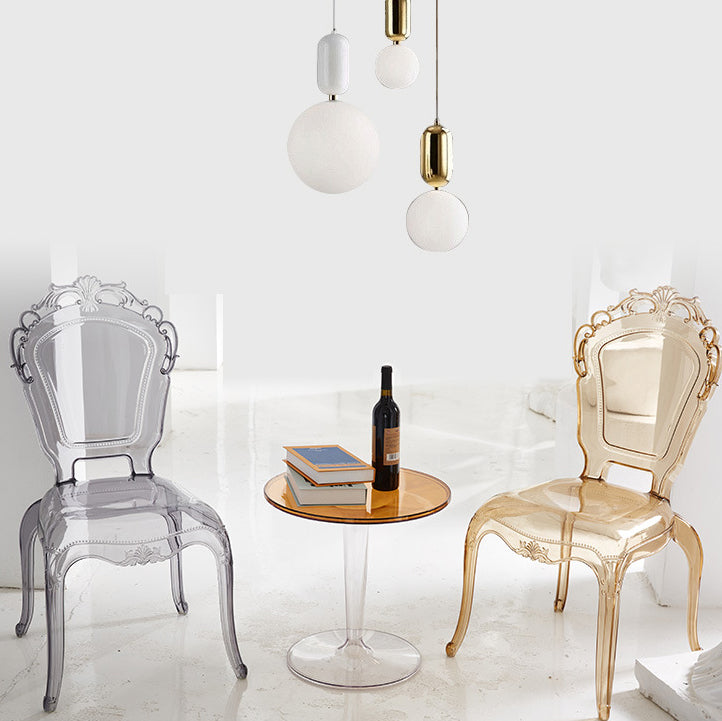 Modern Minimalist Wedding Square Carved Acrylic Plastic Dining Chair Backrest For Dining Room