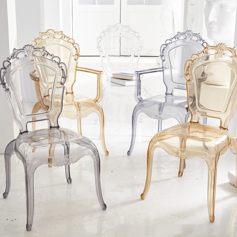 Modern Minimalist Wedding Square Carved Acrylic Plastic Dining Chair Backrest For Dining Room