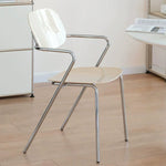 Modern Minimalist Rectangular Acrylic Iron Chair Backrest Armrest For Living Room