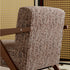 Traditional Vintage Rectangular Wood Fabric Accent Chair Backrest Armrest For Living Room