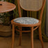 Contemporary Nordic Round Rattan Wood Fabric Chair Backrest Armless For Living Room