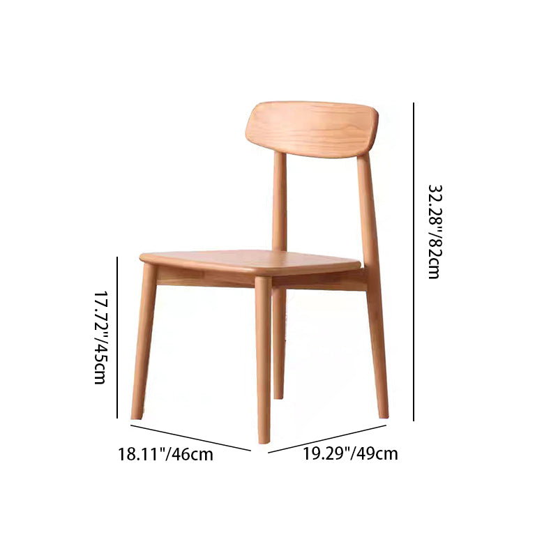 Contemporary Scandinavian Rectangular Wood Chair Backrest Armless For Dining Room