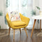 Contemporary Scandinavian Rectangular Fabric Wood Chair Backrest Armrest For Living Room