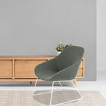 Contemporary Nordic Rectangular Wood Iron Fabric Chair Backrest Armrest For Living Room