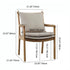 Contemporary Scandinavian Square Wood Fabric Chair Backrest Armrest For Living Room