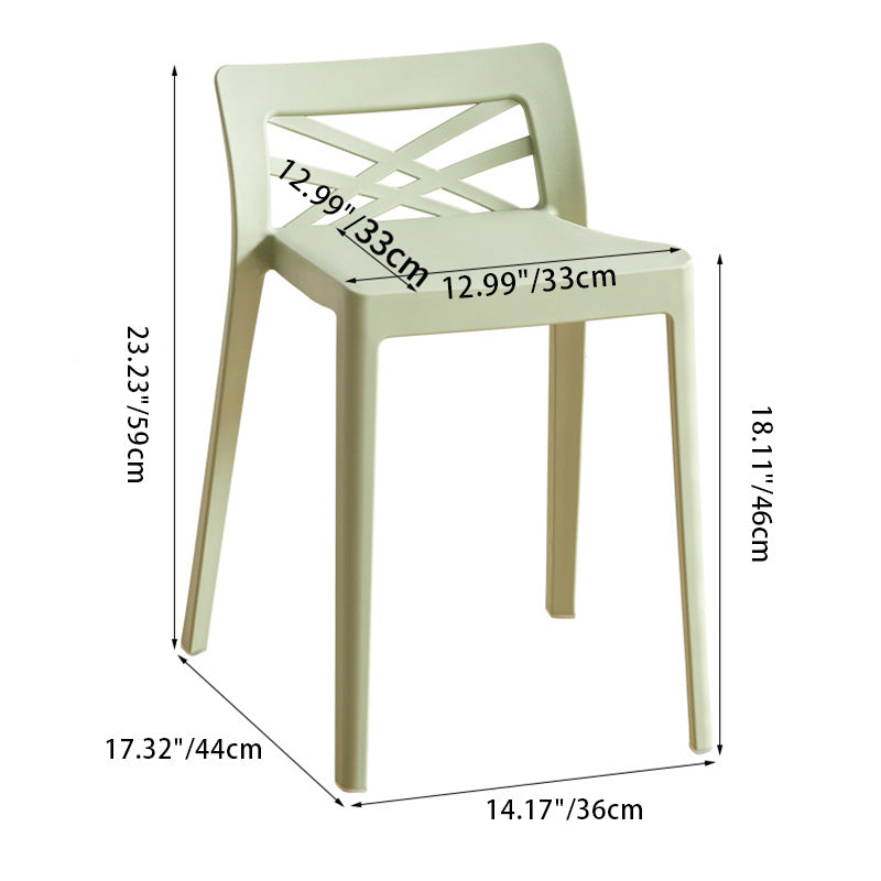 Contemporary Creative Rectangular Plastic Chair Backless Armless For Living Room