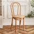 Traditional Vintage Round Wood Rattan Chair Backrest Armless For Living Room