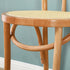 Traditional Vintage Round Wood Rattan Chair Backrest Armless For Living Room