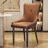 Contemporary Nordic Square Leather Upholstered Carbon Steel Legs Dining Chair Backrest For Dining Room