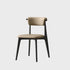 Contemporary Scandinavian Square Wood Leather Upholstered Dining Chair Backrest For Dining Room