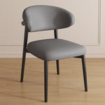 Contemporary Luxury Curved PU Leather Upholstered Carbon Steel Dining Chair Backrest For Dining Room