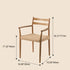 Traditional Vintage Square Wood Cowhide Rope Dining Chair Backrest For Dining Room