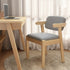 Contemporary Nordic Square Wood Leather Cloth Chair Backrest Armrest For Living Room