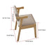 Contemporary Nordic Square Wood Leather Cloth Chair Backrest Armrest For Living Room