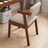 Contemporary Nordic Square Wood Leather Cloth Chair Backrest Armrest For Living Room