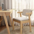 Contemporary Nordic Square Wood Leather Cloth Chair Backrest Armrest For Living Room