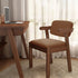 Contemporary Nordic Square Wood Leather Cloth Chair Backrest Armrest For Living Room