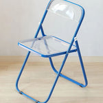 Modern Minimalist Square Acrylic Iron Foldable Chair Backrest For Living Room