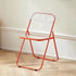 Modern Minimalist Square Acrylic Iron Foldable Chair Backrest For Living Room