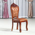 Traditional Vintage Upholstered Leather Wood Dining Chair Backrest For Dining Room