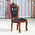 Traditional Vintage Upholstered Leather Wood Dining Chair Backrest For Dining Room