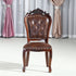 Traditional Vintage Upholstered Leather Wood Dining Chair Backrest For Dining Room