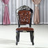 Traditional Vintage Upholstered Leather Wood Dining Chair Backrest For Dining Room
