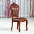 Traditional Vintage Upholstered Leather Wood Dining Chair Backrest For Dining Room