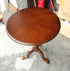 Traditional Vintage Round Tripod Rubber Wood End Table 1-Tier For Living Room