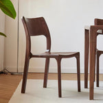 Modern Minimalist Square Walnut Wood Dining Chair Backrest For Dining Room