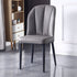 Contemporary Nordic Square Vertical Grain PU Leather Upholstered Carbon Steel Dining Chair Backrest For Dining Room