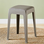 Modern Minimalist Square Upholstered PU Leather PP Plastic Bar Stool For Dining Room