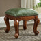 Contemporary Luxury Square Leather Upholstered Footstool For Entryways