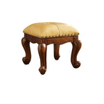 Contemporary Luxury Square Leather Upholstered Footstool For Entryways