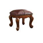 Contemporary Luxury Square Leather Upholstered Footstool For Entryways