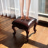 Contemporary Luxury Square Leather Upholstered Footstool For Entryways