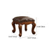 Contemporary Luxury Square Leather Upholstered Footstool For Entryways